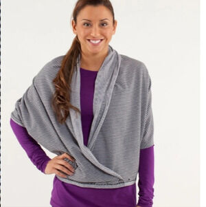 Lululemon Vinyasa Scarf Wrap One Size Mini Pique Check Black & White Stripe